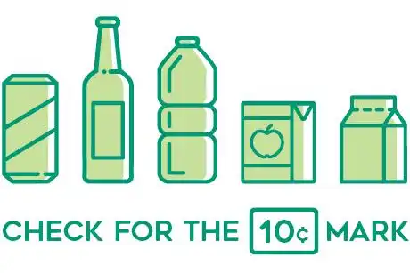 Containers for change check the 10 cents mark